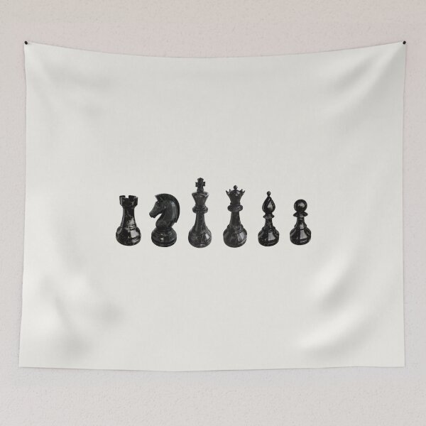 Item preview, Black Marble Chess Pieces Minimal Strategy Art designed and sold by trepiu.