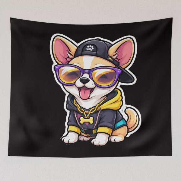 Item preview, Hip-Hop Corgi Streetwear Style designed and sold by Iuqiune.