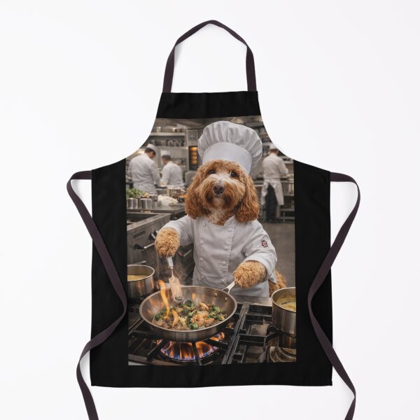 Item preview, Cockapoo Chef in a Flaming Kitchen Scene designed and sold by Paul Thompson Photography.