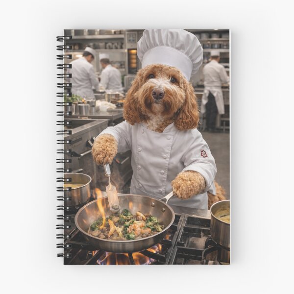 Item preview, Cockapoo Chef in a Flaming Kitchen Scene designed and sold by Paul Thompson Photography.