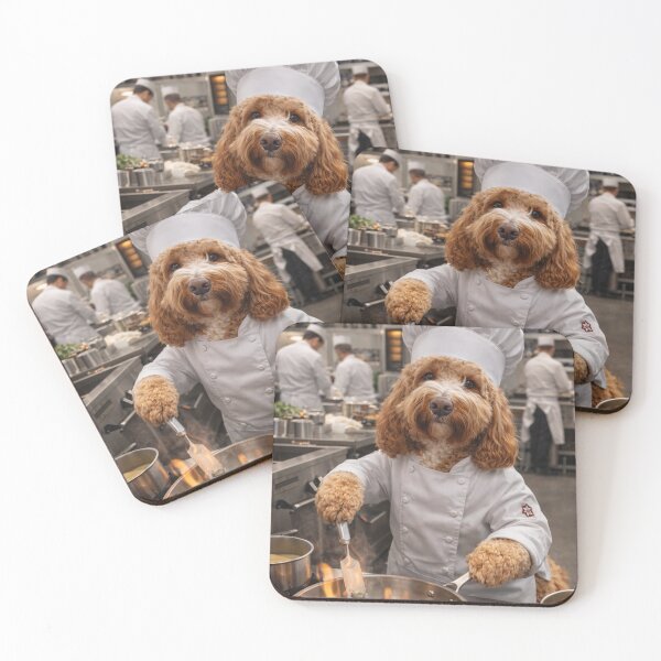 Item preview, Cockapoo Chef in a Flaming Kitchen Scene designed and sold by Paul Thompson Photography.