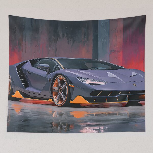 Item preview, Lamborghini Centenario Wall Art – Vibrant Garage Decor designed and sold by AutoPopStudio.
