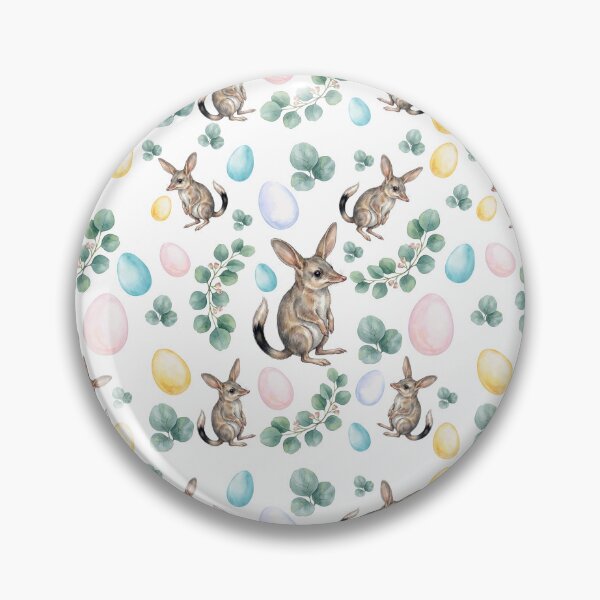 Item preview, Cute Easter Bilby and Eucalyptus Pattern - Modern Australiana Watercolor Fabric designed and sold by Wennebabs.