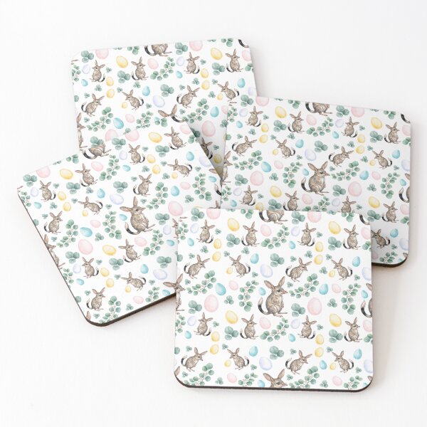Item preview, Cute Easter Bilby and Eucalyptus Pattern - Modern Australiana Watercolor Fabric designed and sold by Wennebabs.