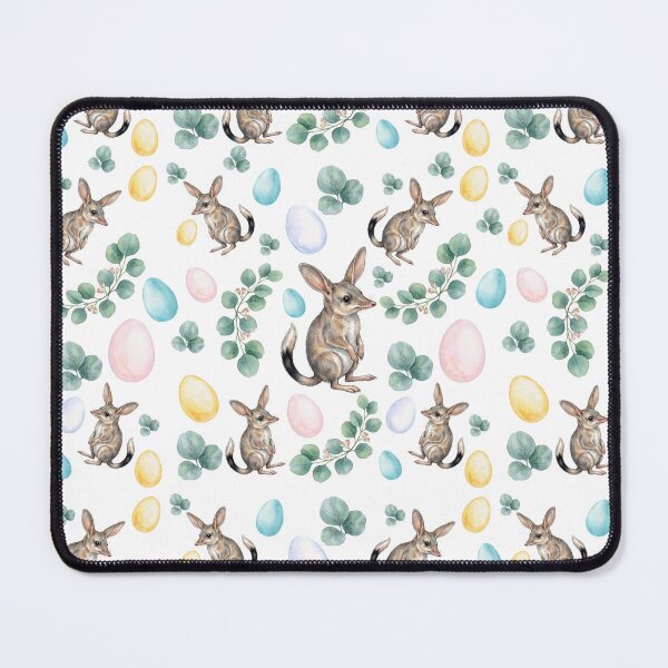 Item preview, Cute Easter Bilby and Eucalyptus Pattern - Modern Australiana Watercolor Fabric designed and sold by Wennebabs.