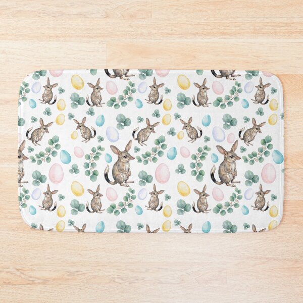 Item preview, Cute Easter Bilby and Eucalyptus Pattern - Modern Australiana Watercolor Fabric designed and sold by Wennebabs.