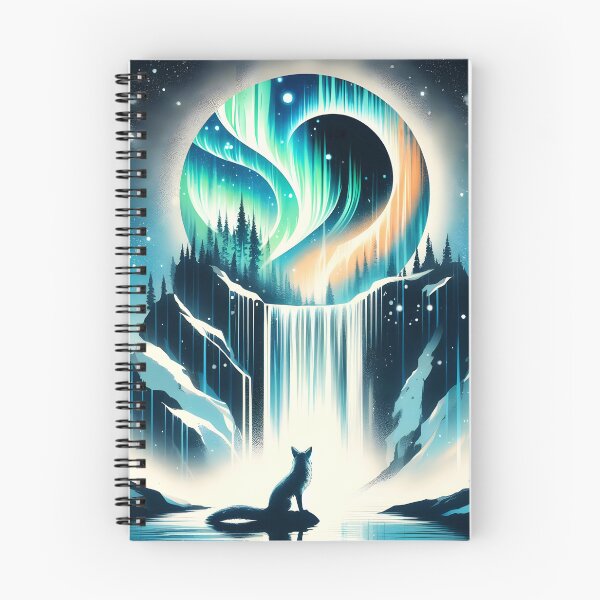 Item preview, Aurora Borealis Eclipse and Fox, Ai Generated Art   designed and sold by ACC .