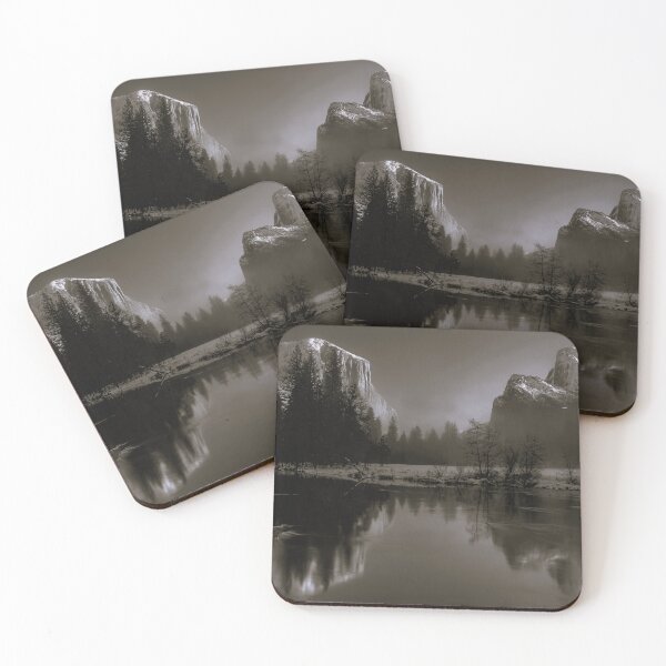 Item preview, Yosemite Valley, Yosemite National Park, winter sepia black and white landscape photograph poster art print designed and sold by Astrid Arkhangelsky.