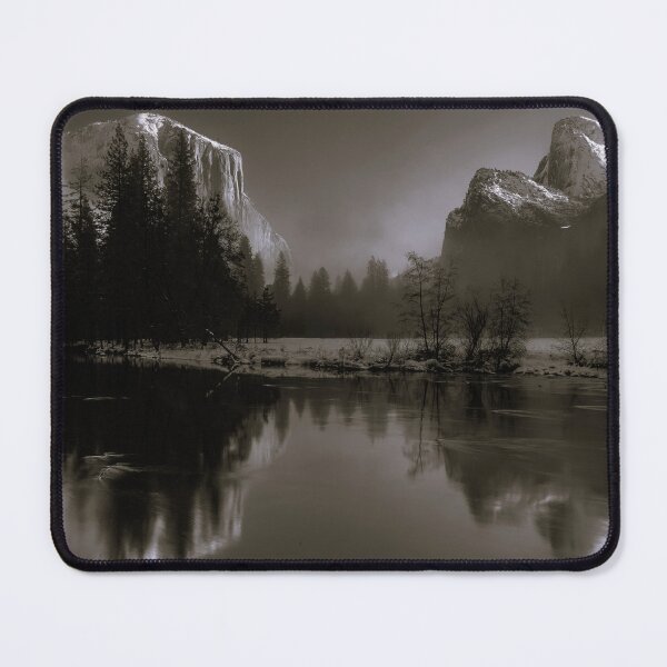 Item preview, Yosemite Valley, Yosemite National Park, winter sepia black and white landscape photograph poster art print designed and sold by Astrid Arkhangelsky.