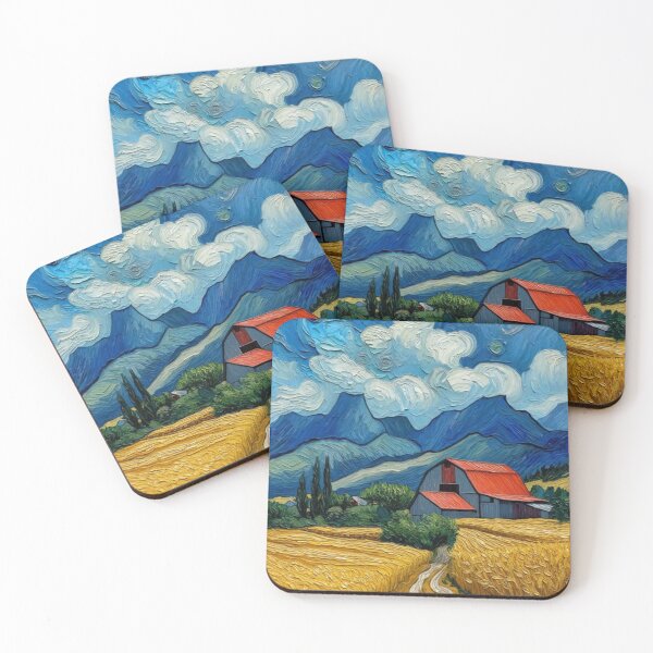 Item preview, Golden Wheat Field Farm Landscape Oil Painting designed and sold by NovaPetal17.