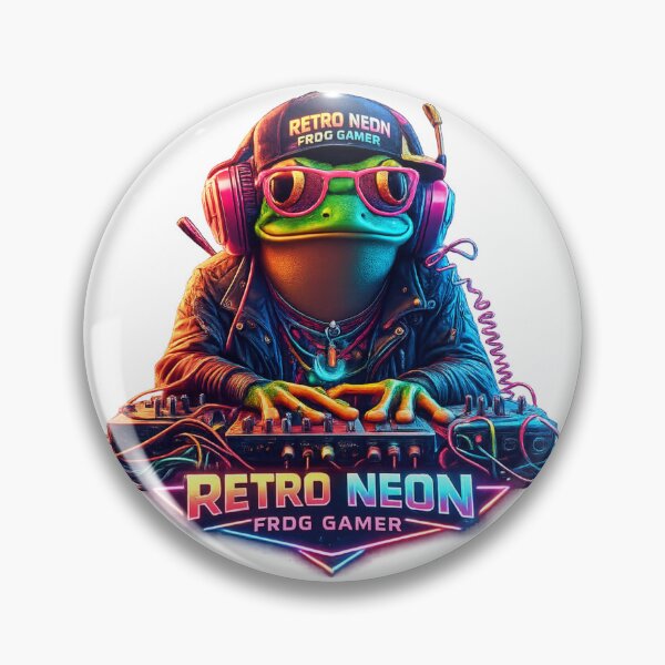 Item preview, Vaporwave Frog Gamer – Retro Neon Gaming Aesthetic designed and sold by Dinaelsherkawy.