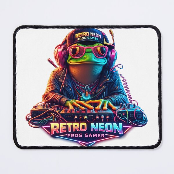 Item preview, Vaporwave Frog Gamer – Retro Neon Gaming Aesthetic designed and sold by Dinaelsherkawy.