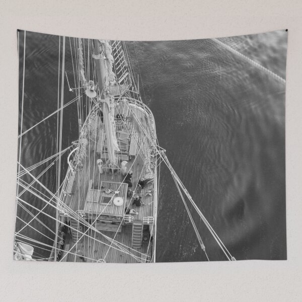 Item preview, Sailing, American's Cup races, Newport, Rhode Island sailboat nautical black and white photograph poster art print designed and sold by Astrid Arkhangelsky.