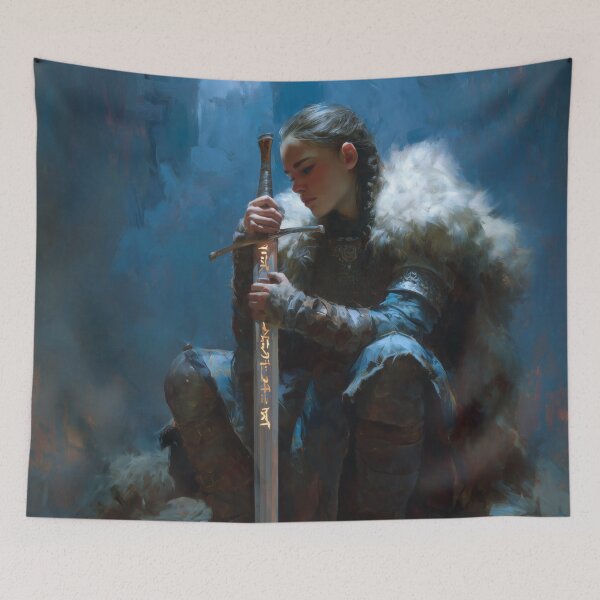 Item preview, Hervör and the Sword Tyrfing designed and sold by NordicDreams.