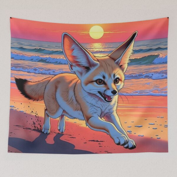 Item preview, Fennec Fox – Sunset Beach Run Design designed and sold by Dogandesighn.