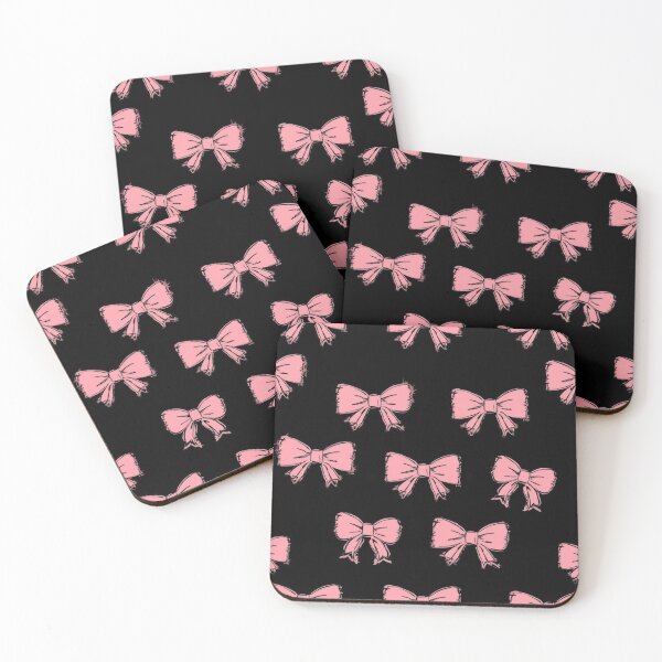 Item preview, Pink bow pattern on black – Coquette Bow Pattern Aesthetic Design designed and sold by LAtelierNoir.