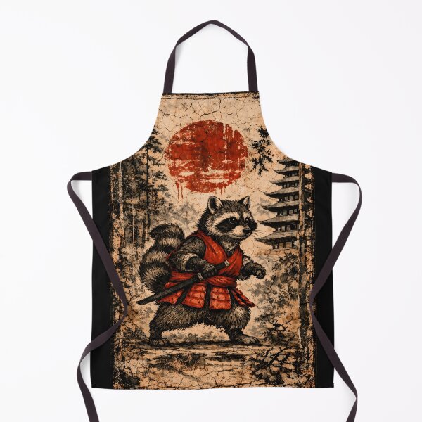 Item preview, Vintage Samurai Raccoon Japanese Warrior Graphic designed and sold by JerdbordinShop.