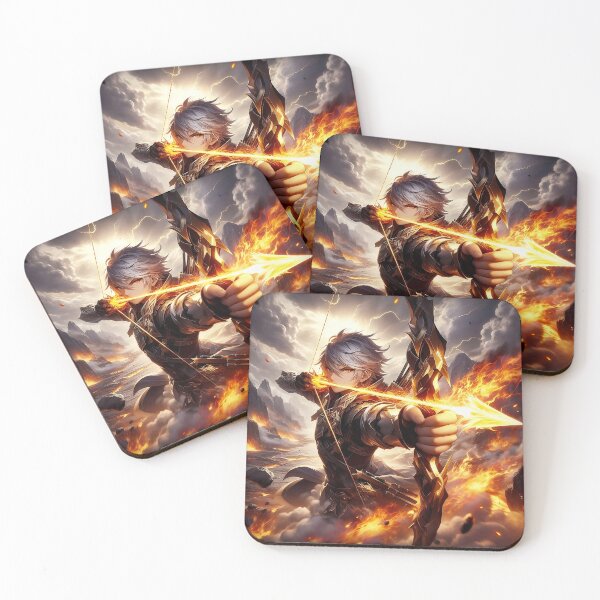 Item preview, Epic Anime Archer with Flaming Arrow | Dark Fantasy Art designed and sold by MouradStudio.