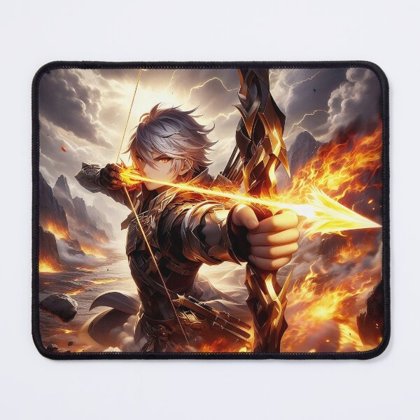 Item preview, Epic Anime Archer with Flaming Arrow | Dark Fantasy Art designed and sold by MouradStudio.