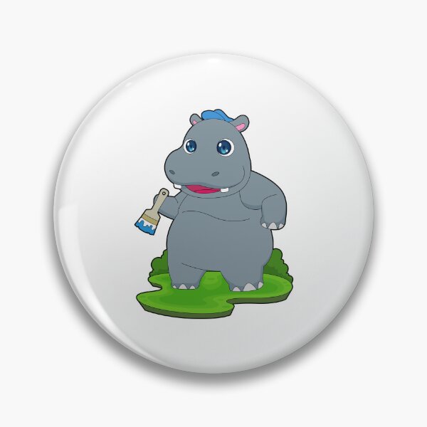 Item preview, Hippo Painter Paintbrush Painting designed and sold by Snabdesign84.