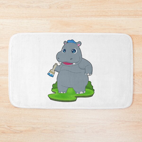 Item preview, Hippo Painter Paintbrush Painting designed and sold by Snabdesign84.