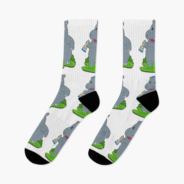 Item preview, Hippo Painter Paintbrush Painting designed and sold by Snabdesign84.