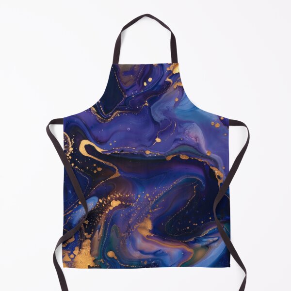 Item preview, Abstract Blue Gold Marble – Luxury Fluid Art with Gold Accents designed and sold by CosmicGlyph.