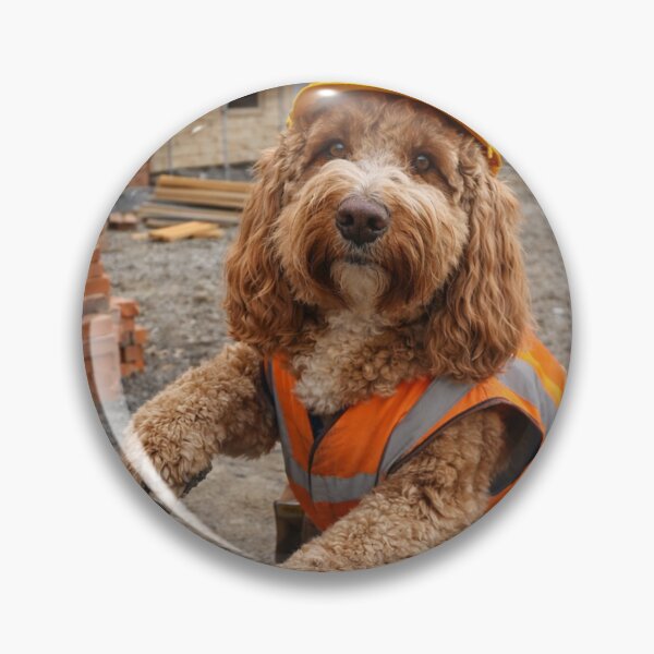 Item preview, Cockapoo Bricklayer on a Construction Site designed and sold by Paul Thompson Photography.