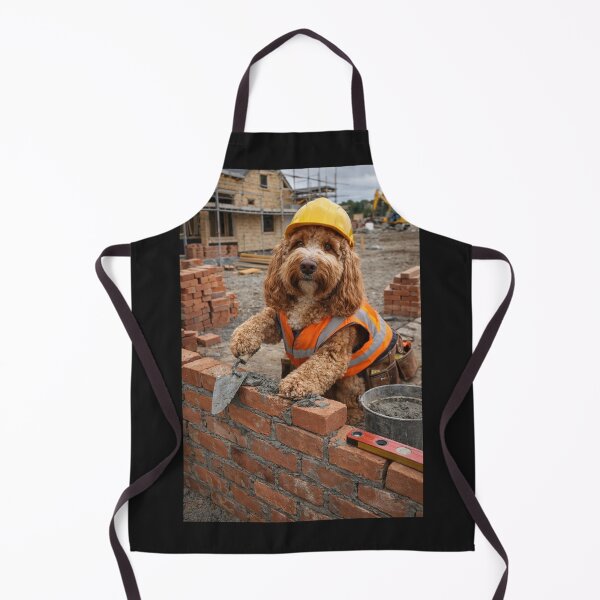 Item preview, Cockapoo Bricklayer on a Construction Site designed and sold by Paul Thompson Photography.