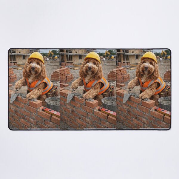 Item preview, Cockapoo Bricklayer on a Construction Site designed and sold by Paul Thompson Photography.