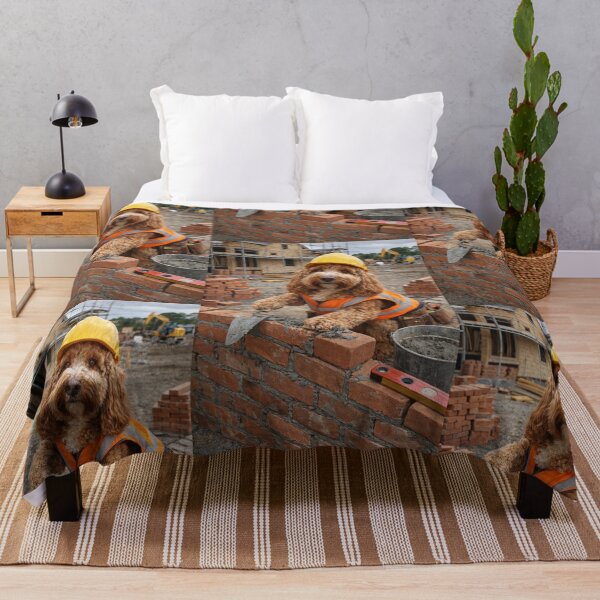 Item preview, Cockapoo Bricklayer on a Construction Site designed and sold by Paul Thompson Photography.