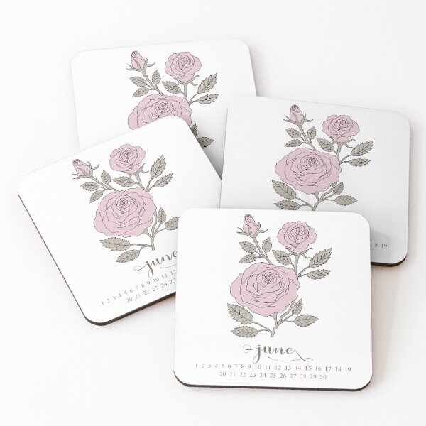 Item preview, Pink Rose birth month flower for june calendar June  designed and sold by storieslanguage.