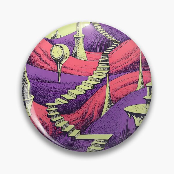 Item preview, Psychedelic Surreal Landscape - 1970s Underground Comic Style with Crystals & Spiral Staircases designed and sold by Pro AguiZoul Art.