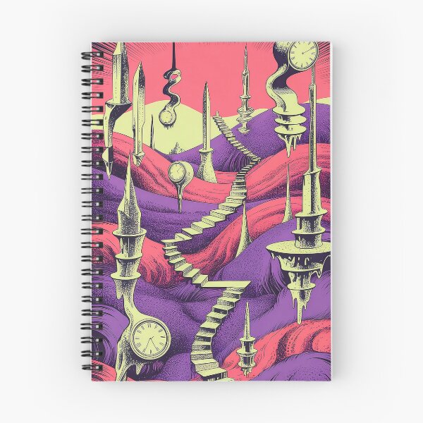 Item preview, Psychedelic Surreal Landscape - 1970s Underground Comic Style with Crystals & Spiral Staircases designed and sold by Pro AguiZoul Art.