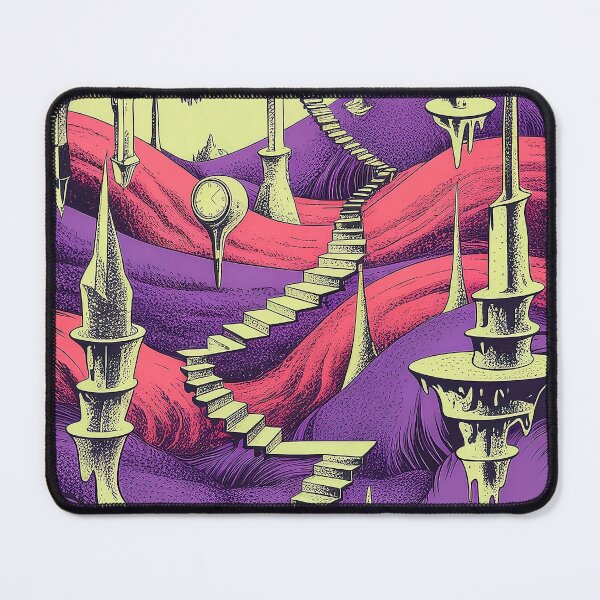Item preview, Psychedelic Surreal Landscape - 1970s Underground Comic Style with Crystals & Spiral Staircases designed and sold by Pro AguiZoul Art.