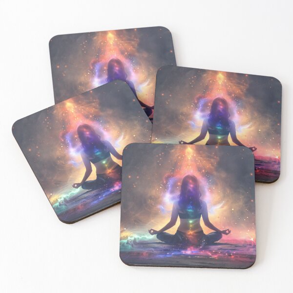 Item preview, Meditation in the Cosmos – Spiritual Chakra Energy and Yoga Design designed and sold by CosmicGlyph.