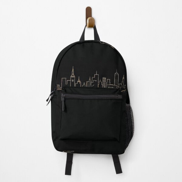 Item preview, Minimalist skyline gold on black – Modern city silhouette line art designed and sold by LAtelierNoir.