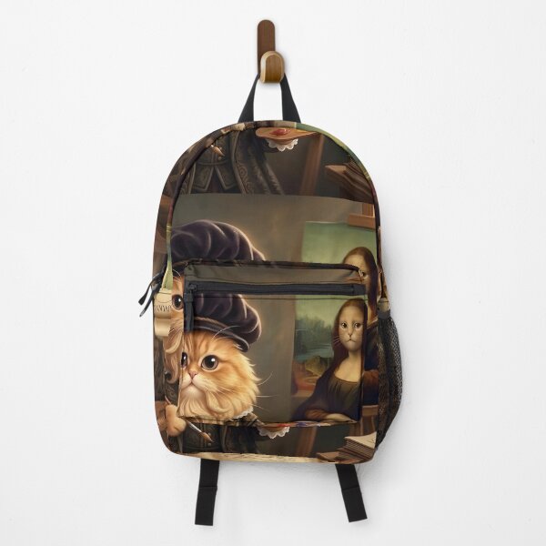 Item preview, Renaissance Cat Artist | Leonardo Da Vinci Style Ginger Cat | Funny Vitruvian Cat & Mona Lisa Art designed and sold by SergioMiklos.