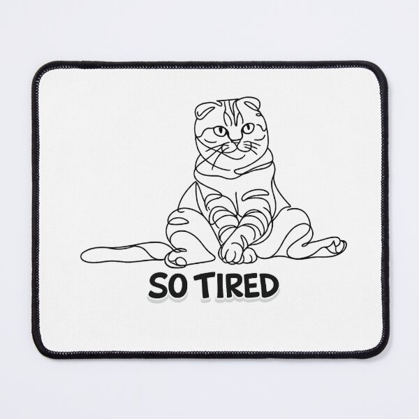 Item preview, So Tired Cat – Funny Exhausted Cat Meme Shirt, Lazy Cat Humor Design designed and sold by IrynaLineArt.