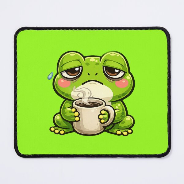 Item preview, Tired frog with a hot coffee designed and sold by FroggyOnly.