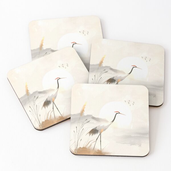 Item preview, Minimalist Crane – Japanese Zen Watercolor Art designed and sold by CosmicGlyph.
