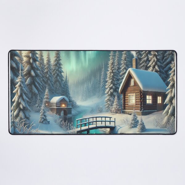 Item preview, SERENE SNOWY CABIN designed and sold by freedomanywere.