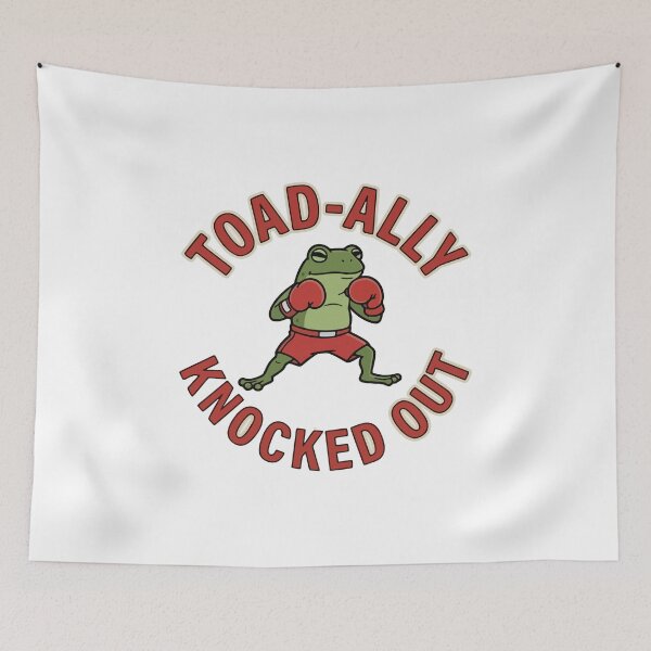 Item preview, Boxing Frog Pun Illustration designed and sold by Floomart.