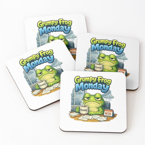 Item preview, Grumpy Frog Monday Funny Cartoon – Relatable Monday Mood Frog Meme Design designed and sold by ArtWaveStudio8.