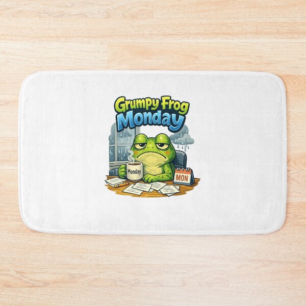 Item preview, Grumpy Frog Monday Funny Cartoon – Relatable Monday Mood Frog Meme Design designed and sold by ArtWaveStudio8.