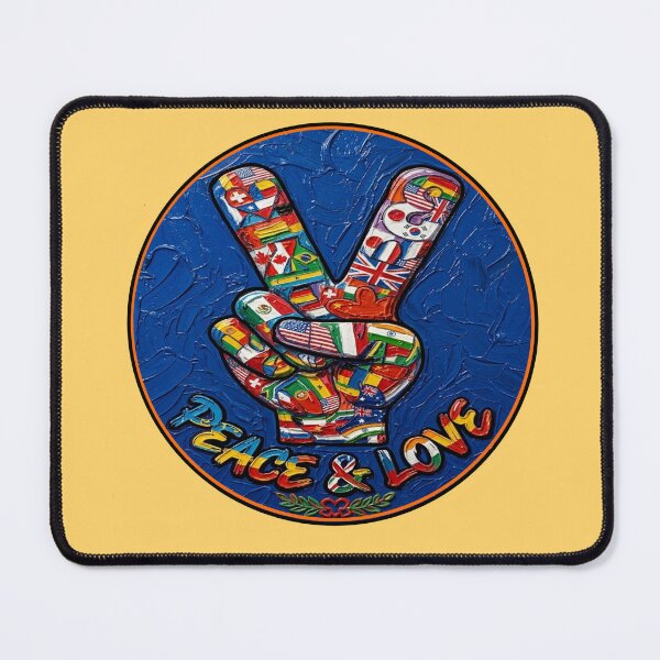 Item preview, Global Unity Project - Peace & Love V-Sign with World Flags - Circular Logo designed and sold by Italian Ink Studio.