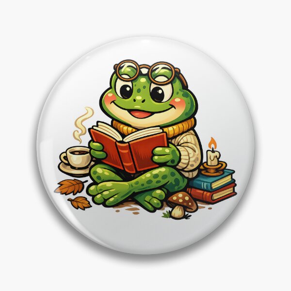 Item preview, Cozy Reading Frog Gift for Frog Vibes Lovers Sticker Design Art designed and sold by Divakar Fashion.