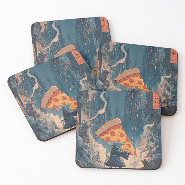 Item preview, The Pizza Quest - NYC Rat Ukiyo-e Japanese Style Art designed and sold by Vandy Fullam.