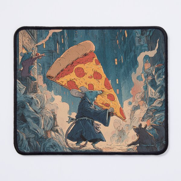 Item preview, The Pizza Quest - NYC Rat Ukiyo-e Japanese Style Art designed and sold by Vandy Fullam.