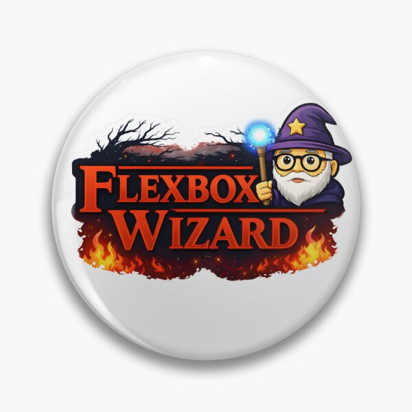 Item preview, Flexbox Wizard – Funny CSS Developer Sticker designed and sold by Offline Theory.